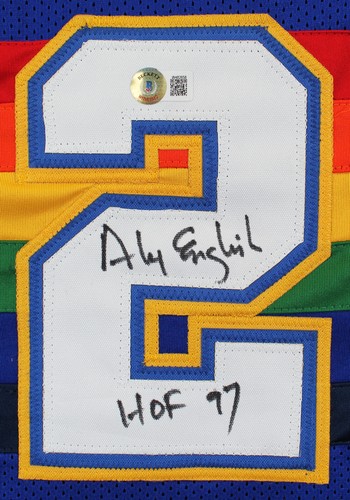Alex English "HOF 97" Signed Blue TB Pro Style Jersey Autographed BAS Witnessed - Picture 2 of 3