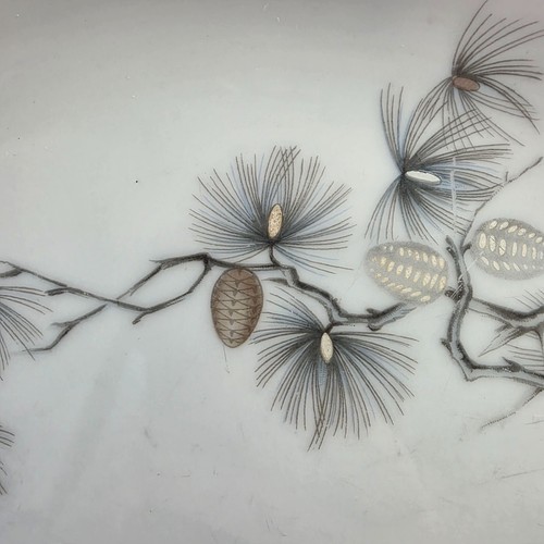 TWO Fine China of Japan Pine Song Dinner Plates Gray Pinecones & Needles - Picture 5 of 13