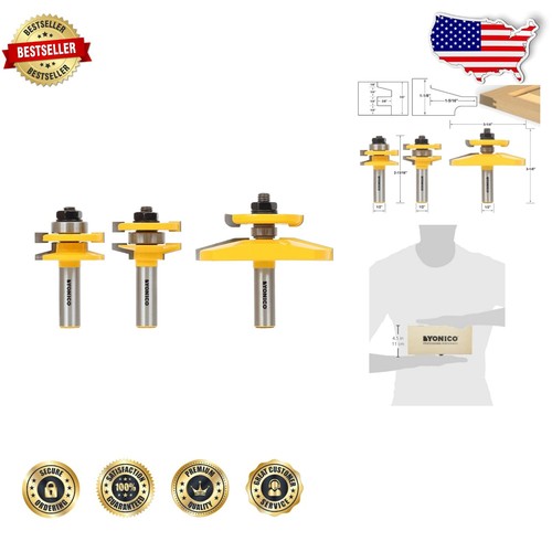Tungsten Carbide 3-Bit Router Set for Custom Cabinetry - Precise Cuts ...