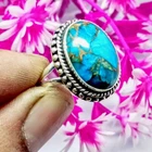 Turquoise Gemstone Handmade Ring,925 Sterling Silver Statement Gift Ring.