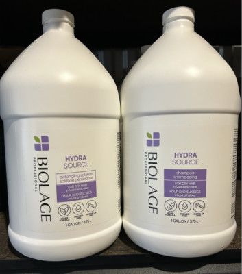 BIOLAGE HydraSource Shampoo & Detangling Solution Gallon Duo *NEW *W/FREE PUMPS