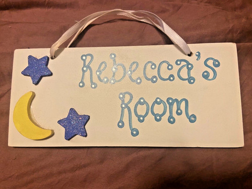 GIRLS HAND MADE  WOODEN SIGN 8 x 3,5 INCHES APROX 