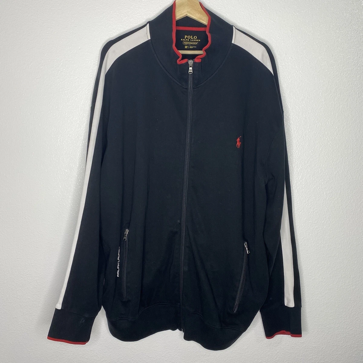 Polo Ralph Lauren Performance Track Black Zip Up Jacket Mens 2XB