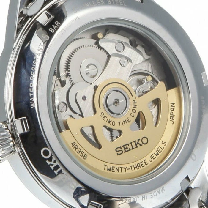 Pre-owned Seiko Presage Cocktail Time Automatic Grey Dial Silver Tone Men's Watch Srpe17j1
