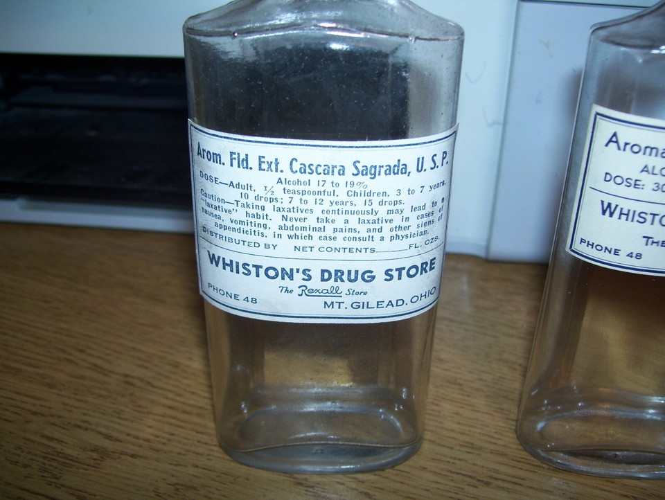 TWO OLD MEDICINE BOTTLESWHISTON'S DRUG STORE MT.GILEAD,OHIO eBay