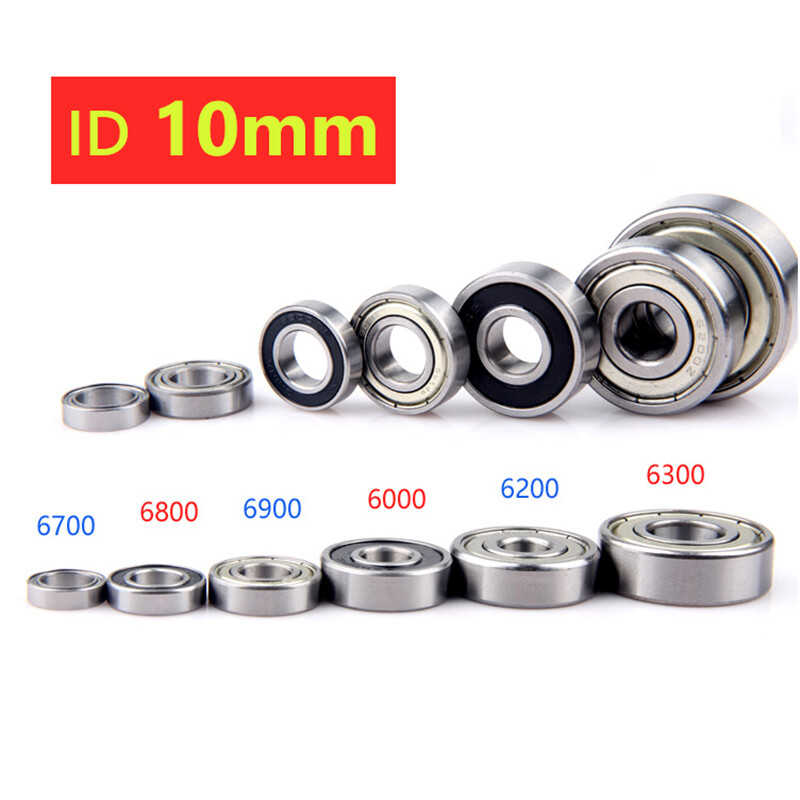 ID 10mm Deep Groove Ball Bearings Double Sealed GCR15 Steel Roller Ball