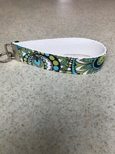 Key Ring Fob - Wristlet Style - Made w/ Popular Peacock Pattern - NEW