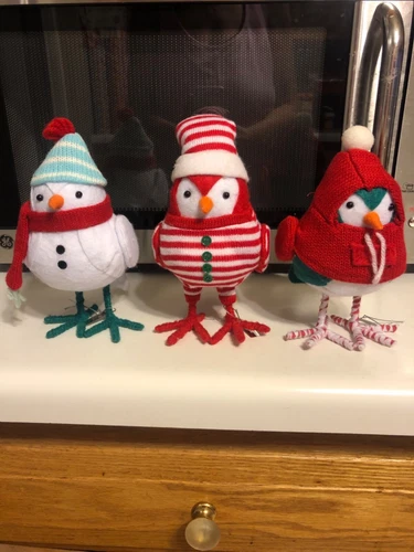 Target Wondershop 2017 Feathery Friends Fabric Birds Kicker Snoozer Parker EUC