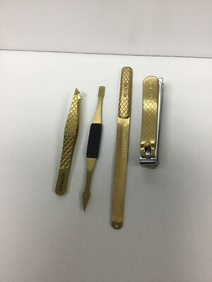 #ad Revlon Gold Series 4 Pcs Set Nail Cuticle TWEEZERS New As Pictures $10.99