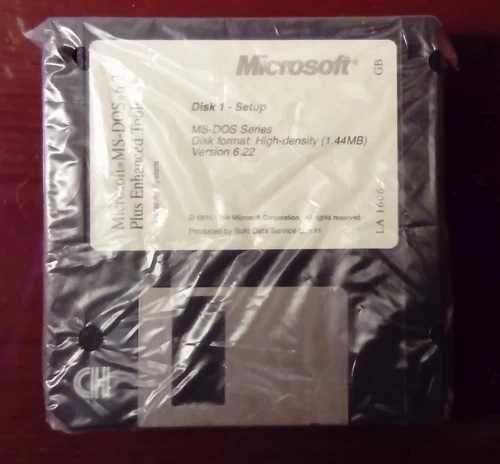 Microsoft MS-DOS v6.22 original floppy disks (3 disks)