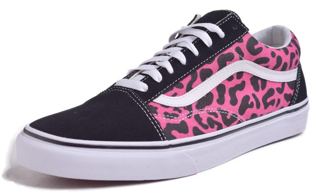 vans old skool leopard pink