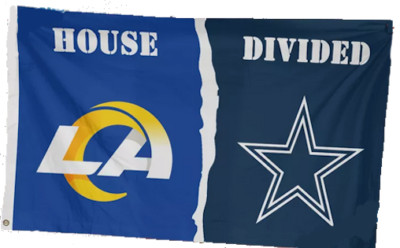 Dallas Cowboys vs LA Rams House Divided Flag 3x5 FT Football Flag