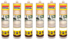 Soudal Parquet & Timber Laminate Flexible Joint Sealant, Medium Oak, 290ml x 6