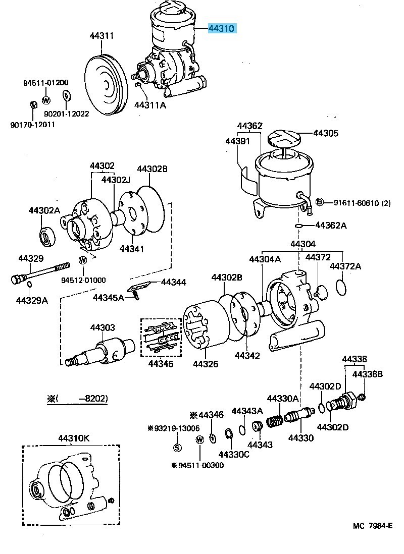 TOYOTA LAND CRUISER BJ42 BJ60 82-84 Genuine VANE Pump Assy 44320