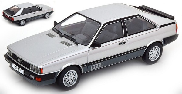 Modellauto Statisch Diecast Audi Coupe Gt 1980 Silber Modellbau Massstab 1:18-image