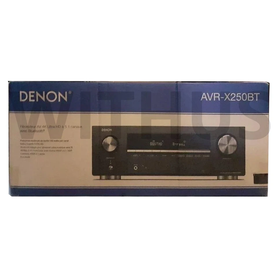 Denon AVR-X250BT 5.1ch AV Surround Receiver Black AC 220V / 60Hz Only - Tracking - Image 2 of 2