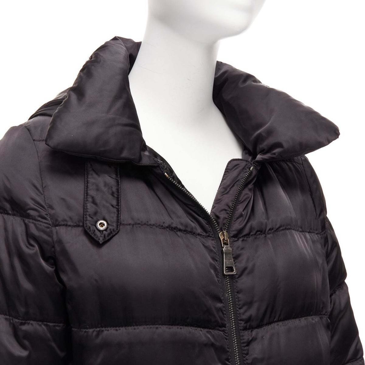 PRADA 2010 black shiny nylon hooded quilted long sleeve PRADA 2010 black shiny nylon hooded quilted long sleeve