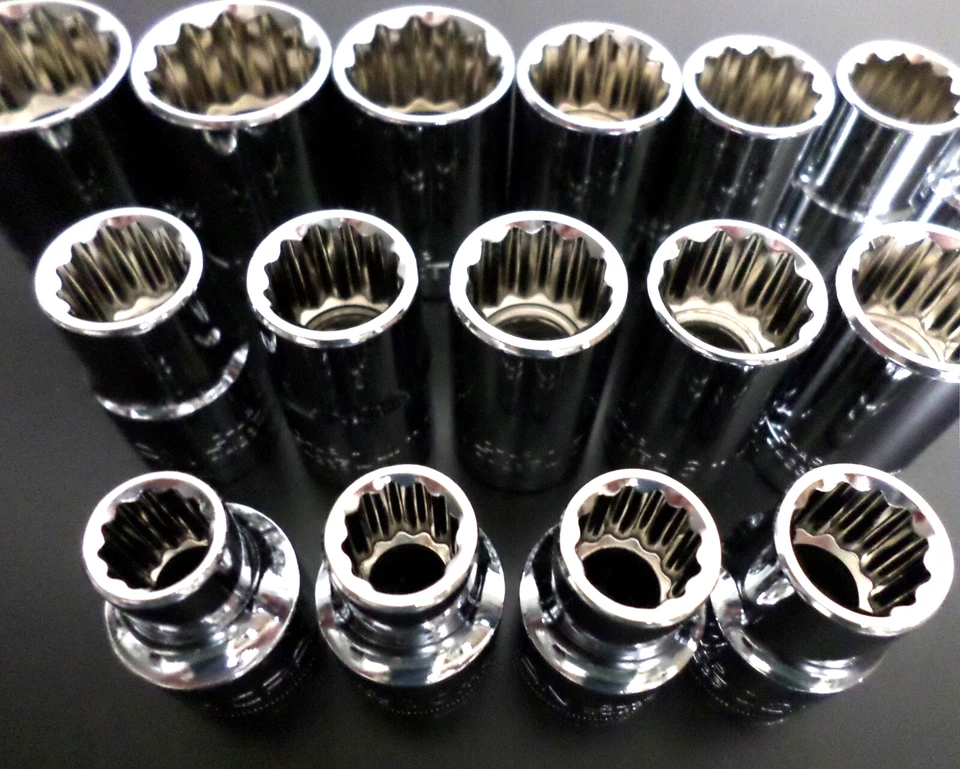 NEW Craftsman 1/2" 16 pc Socket Set 12pt, SAE/Metric, Chrome, 1/2"-7/8" & 9-17mm - Image 2 of 3