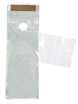 Clear 5 1/2'' x 15'' Plastic Poly Door Knob Hanger Bags(100) (1,3,5,10,or 20 Pack)