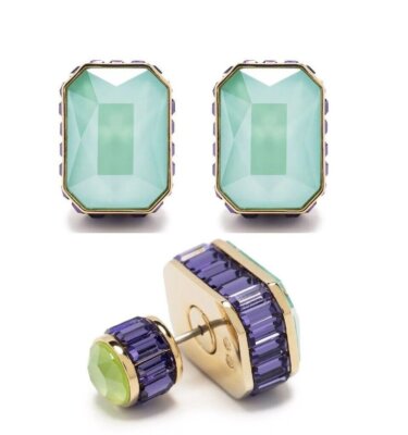 SWAROVSKI Chroma Ohrstecker Oktagon Multicolore Gelbvergoldet 5641406