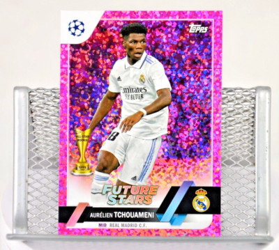 2022-23 Topps UEFA Club Competitions Aurelien Tchouameni #124 Pink Sparkle *READ