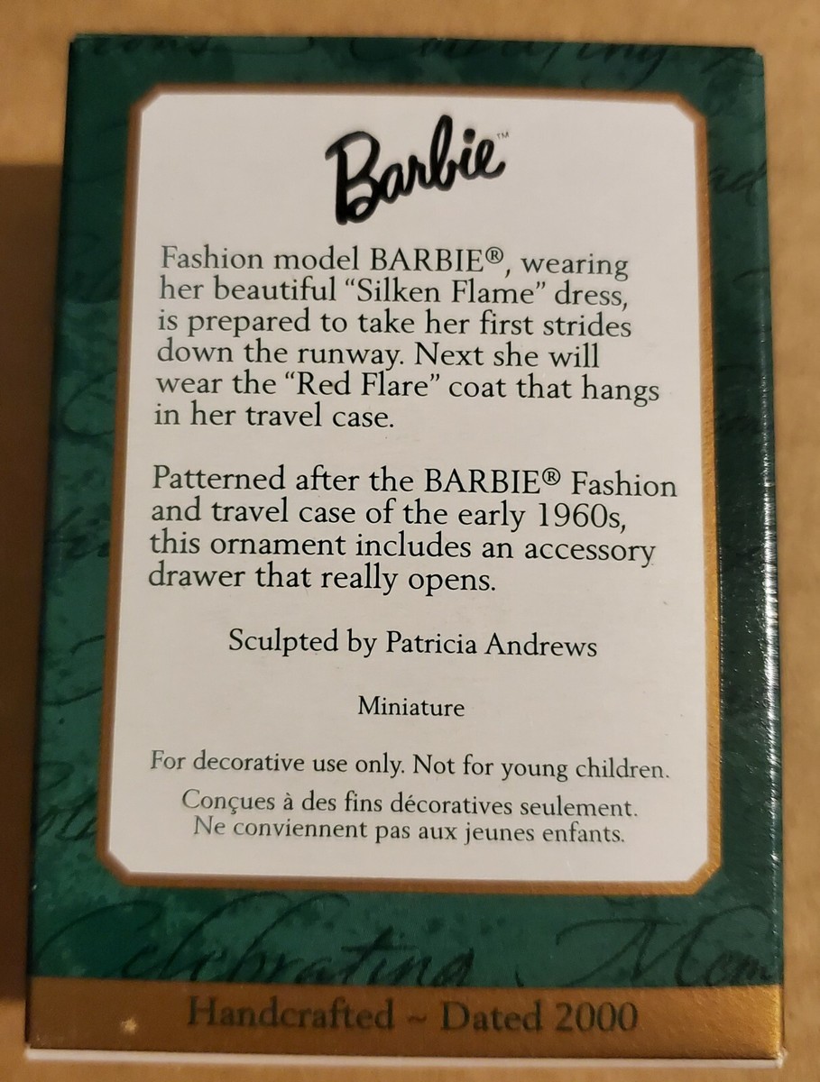 Barbie Silken Flame Travel Case Hallmark Ornament Blonde Christmas