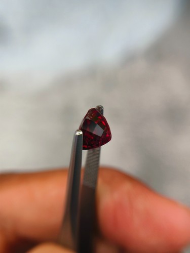 2.45 Cts 100% NATURAL VERY BEAUTIFUL RHODOLITE GARNET HEART SHAPE ! - Picture 8 of 8