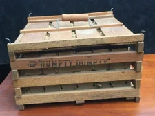 Antique Vtg Humpty Dumpty Wooden Egg Carrier Cartons Wood Box Primitive Basket