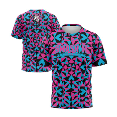 Smash It Sports Short Sleeve Shirt - Kaleidoscope (Blue/Pink)