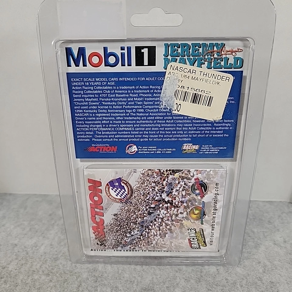 Jeremy Mayfield Mobil 1 Kentucky Derby Action 1/64 1999 Limited Edition - Image 2 of 4