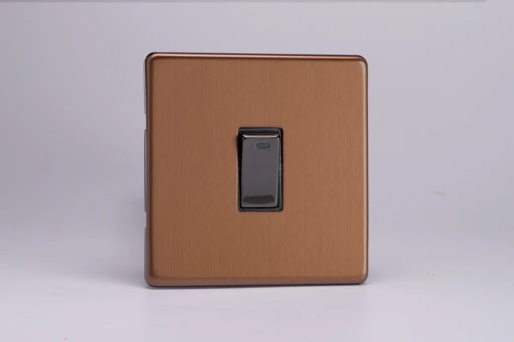 Switch Bronze 20A + Neon Urban Screwless Brushed Iridium Insert Varilight
