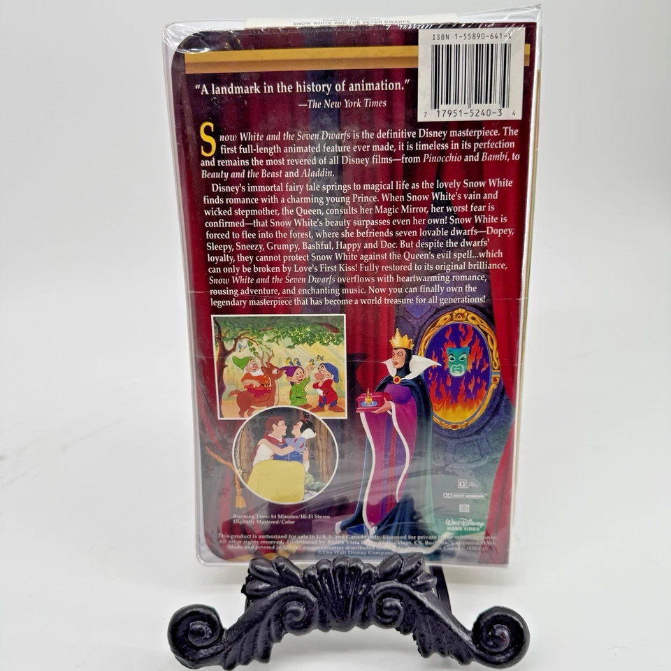 Walt Disney's Masterpiece SNOW WHITE and the Seven Dwarfts VHS SEALED Brand New - Image 2 of 4
