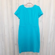 Talbots Womens Dress Size 8 Teal Sheath Knee Length Classic Chic Career Retro