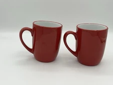 Royal Norfolk, Greenbrier, International 2-Tone Red White Mugs Set Of 2￼