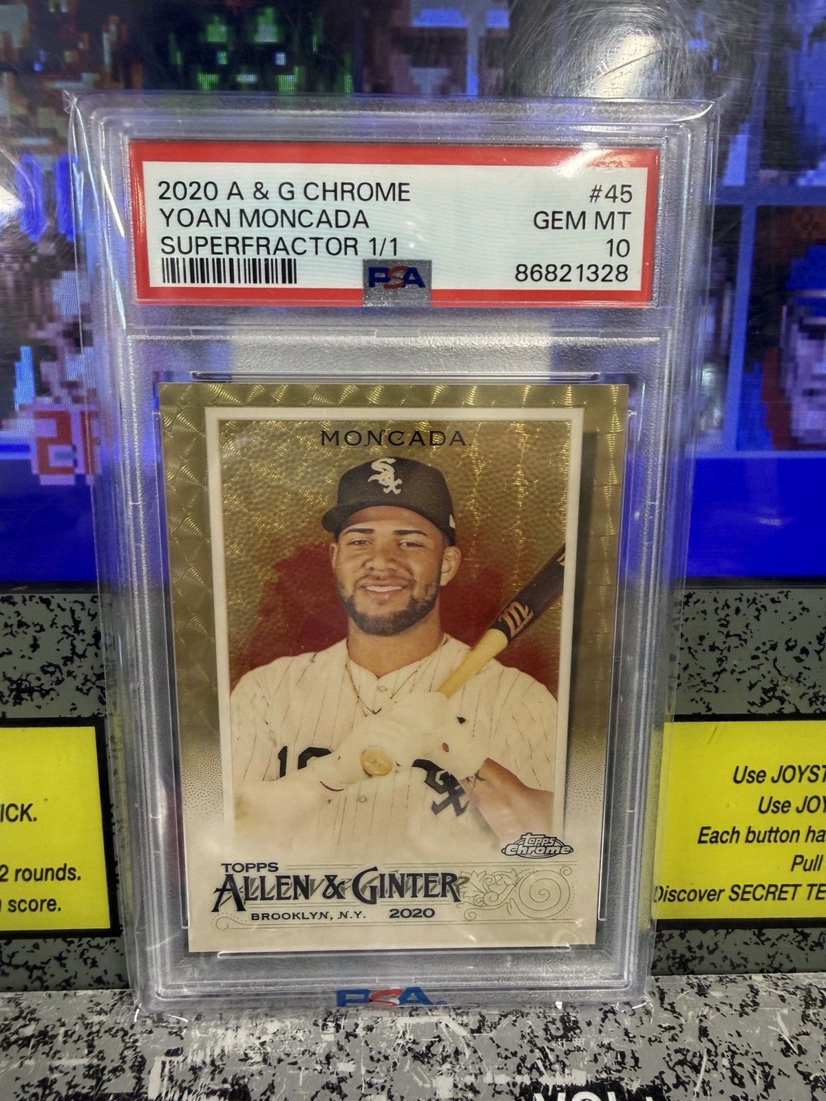 2020 Topps Chrome Allen & Ginter Yoan Moncada #45 Superfractor 1/1 PSA 10 GEM MT view 7