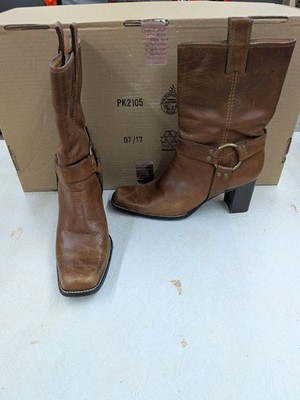 Aerosoles Brown Leather Heeled Harness LOCOMOTO Boots