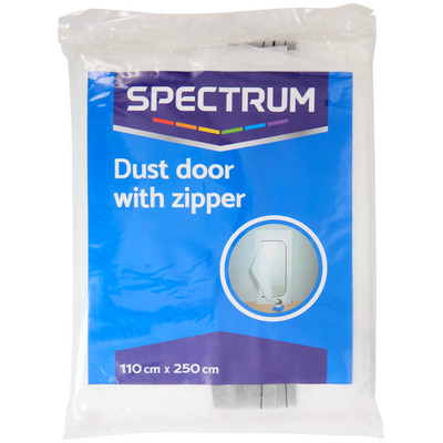 Spectrum Staubschutztür mit Reißverschluss 110x250cm Türfolie Bau Renovierung
