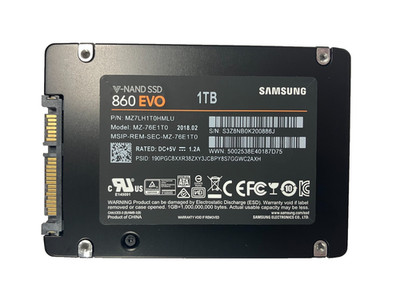 SAMSUNG V-NAND 860 MZ-76E1T0 2.5'' 1TB SATA III SSD MZ7LH1T0HMLU