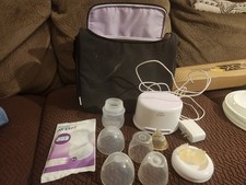 PHILIPS AVENT Double Electric Comfort Breast Pump SCF 334 used w/New items bag