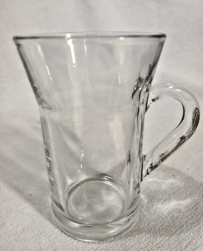 Vintage Irish Coffee Clear Glass Mug Barware Drinkware 4-3/8" Made Italy