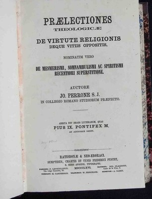 Praelectiones theologicae. De virtute religionis deque vitiis oppositis. Nominat