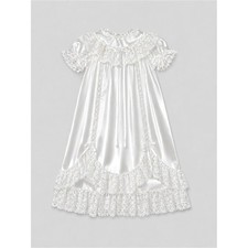 Vintage 2 piece Infant Lace Gown White Christening Baptism Baby Dress Heirloom