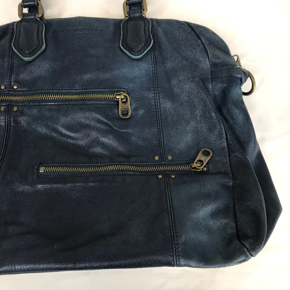 Bolso de hombro Liebeskind Berlin de cuero de vaca azul verdoso Foto 3 de 4