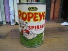 Vtg Popeye SPINACH the Sailor Man Canned Advertising Empty Can STEEL'S CANNING