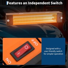 1000W Infrared Paint Curing Lamp Handheld Auto Body Repair Dryer 0.23m²Coverage