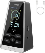 SDREAM Digital Metronome for Piano,Guitar,Violin,Rechargeable LCD White