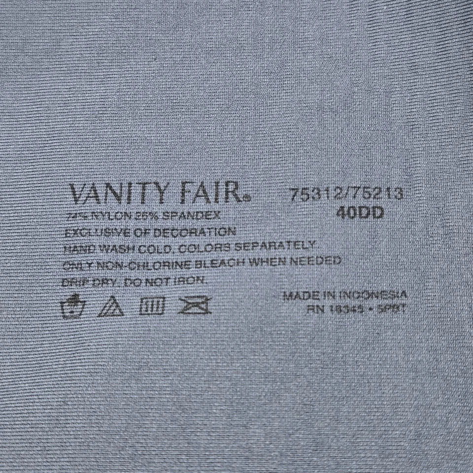 Sujetador Vanity Fair para mujer 40DD azul 75312 camiseta con aros correa de lazo Foto 4 de 4