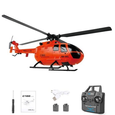 PLA RC 1/48 RC Helicopter C186 Aircraft BO105 3Speed Motor Stall Protection Gyro