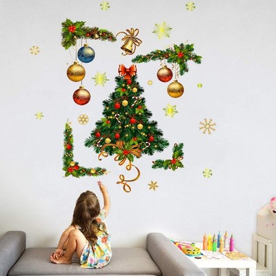 Glas Fenster Clam Art Wandbild Selbstklebende Hause Weihnachten Wand