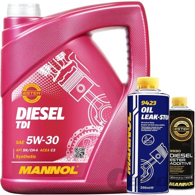 5L MANNOL DIESEL TDI MOTORÖL SAE 5W30+250ML OIL LEAK-STOP+DIESEL ESTER ADDITIVE